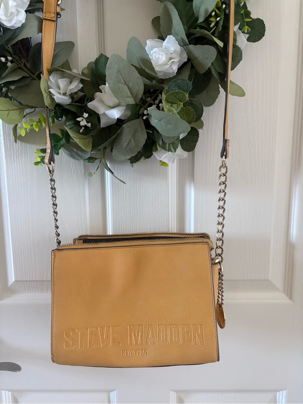 Steve Madden Mustard Yellow Crossbody Shoulder Bag Purse